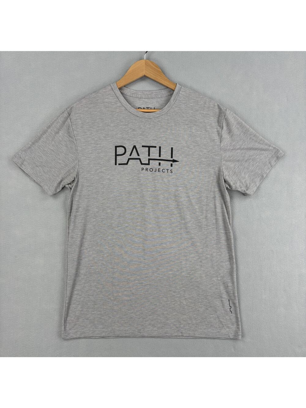 PATH Projects Shirt Mens Large Gray Logo Short Sleeve Lightweight Running Tee